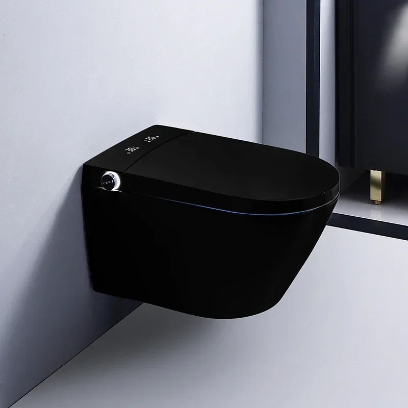 Concealed tank european P trap bathroom ceramic wall hung toilet intelligent smart wc toilet wall hung black smart toilet