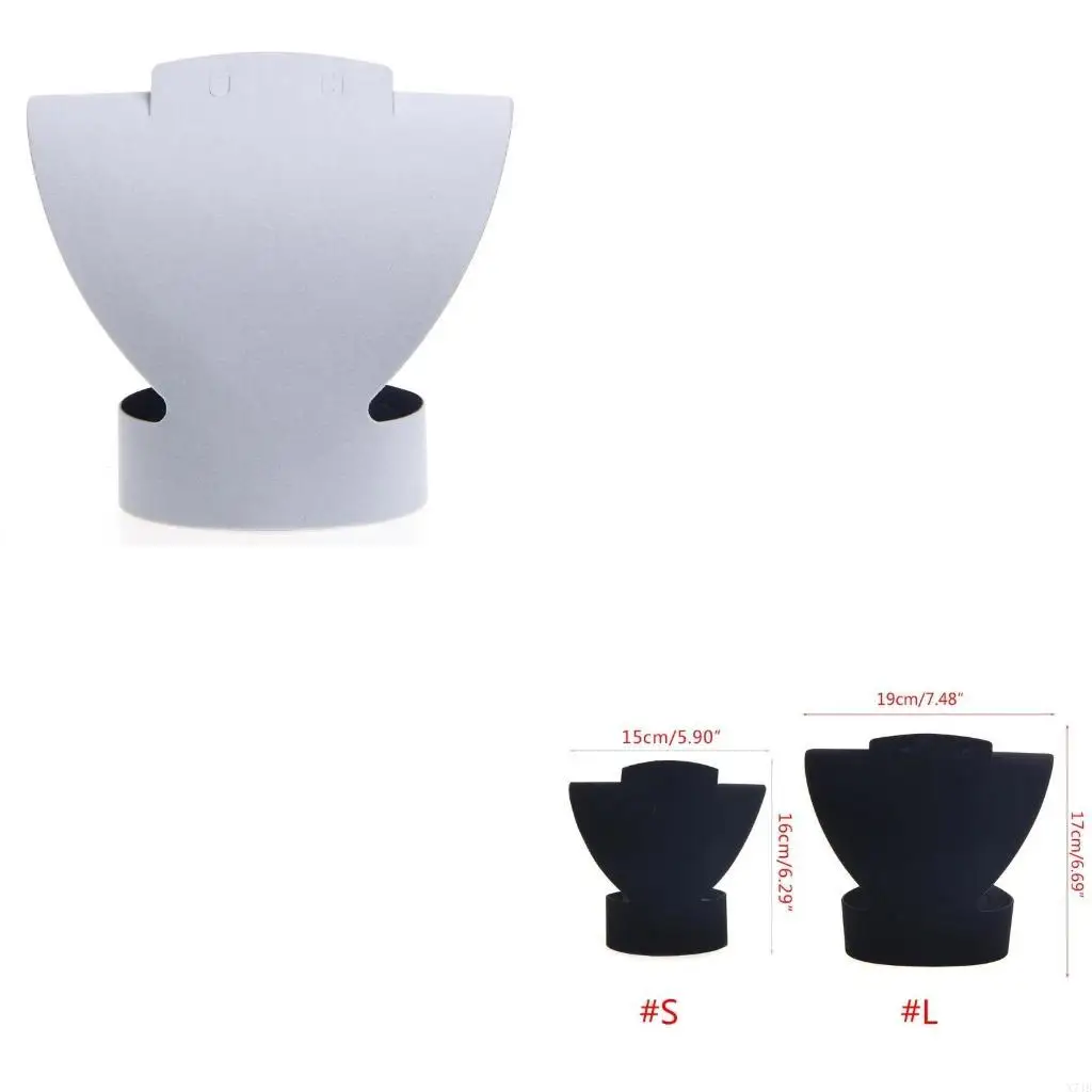 Mini pendiente terciopelo blanco y negro, soporte para exhibición joyería, colgante cadena y collar