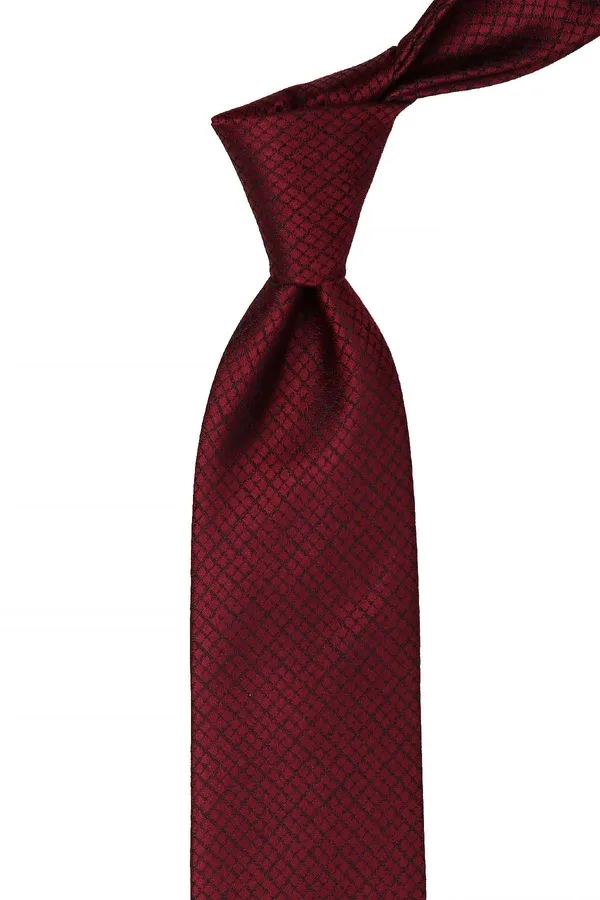 Burgundy Self-Pattern Mendilli Classic Tie KK10460