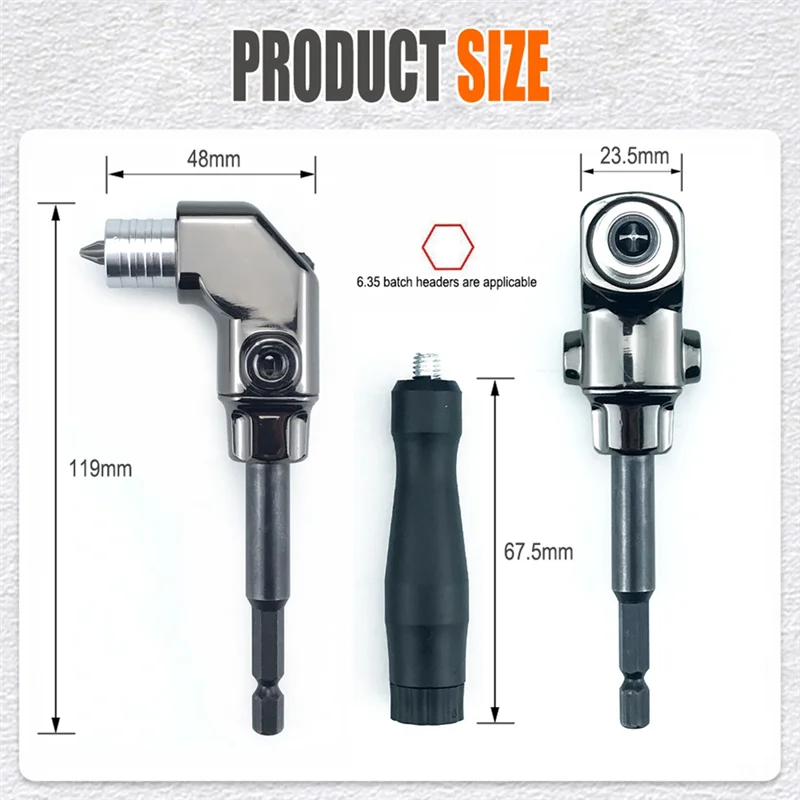 Self-Locking 90 Degree Right Angle Screwdriver Holder Drive Bit Angle Extension Electric Screw Driver Angle Driver B Durable