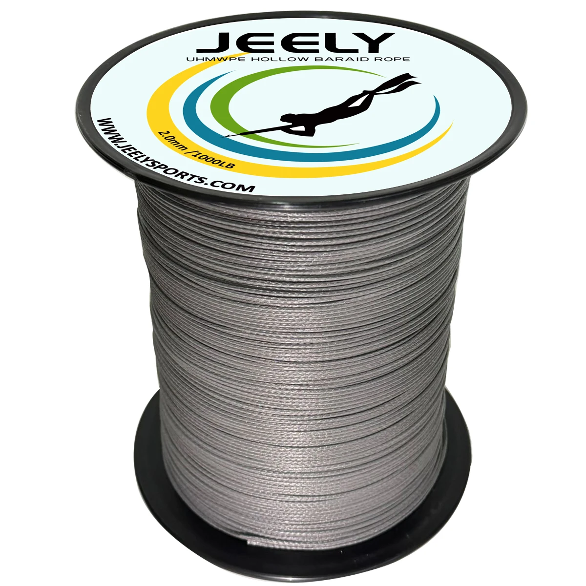 Jeely 50m 1070lb UHMWPE Hollow Braided Fishing Line 2mm 12 Weave