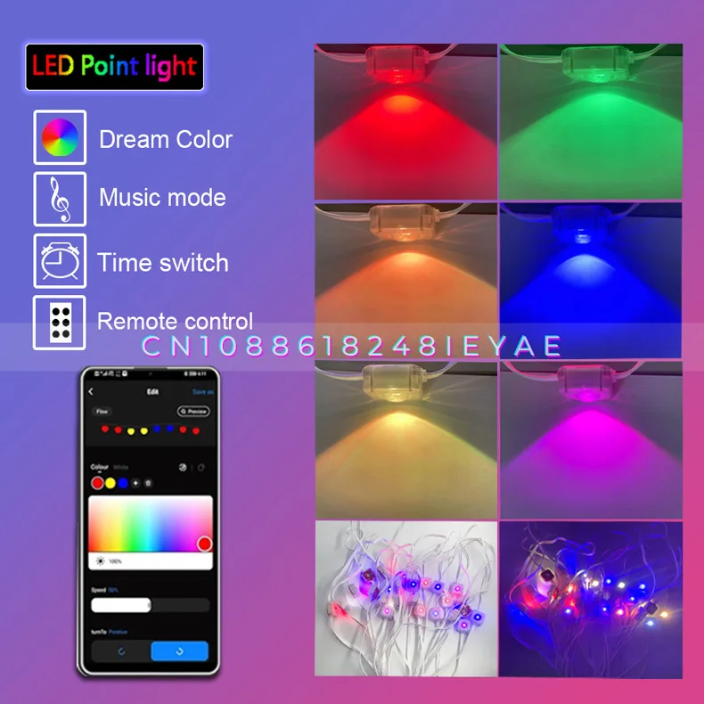108FT Smart RGB LED Permanent Outdoor Eave Light 72LEDs Remote APP Voice Control Christmas Holiday Decoration LightIP67 image 4