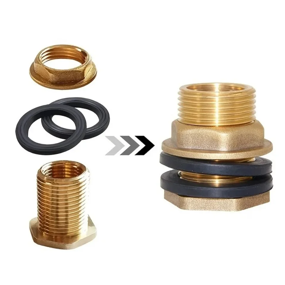 2PCS Copper Rainwater Storage Tank Tap with Flange Connection for 20mm ID Hose Compatible with Water Butts Barrels Pressure Rate