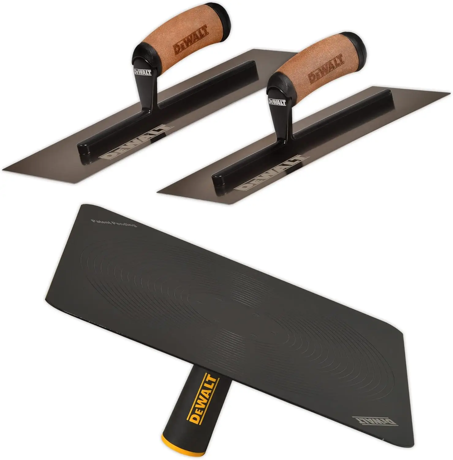 

Drywall Trowel & Hawk Set | 12/14" Curved 0.7MM Blades + Mud Hawk | DXTT-3-470