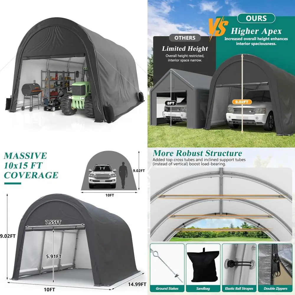 

Очень большое сверхмощное укрытие для уличного карспорта — портативный гараж для лодок, грузовиков, автомобилей, мотоциклов, любителей автомобилей