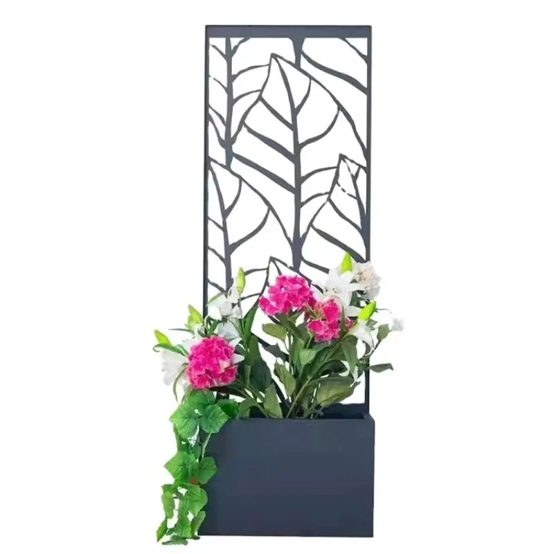Small Indoor Outdoor Corten Steel Powder Coated Mediterranean Style Flower Pot Home Garden Patio Balcony Hanging Haoyang Metal