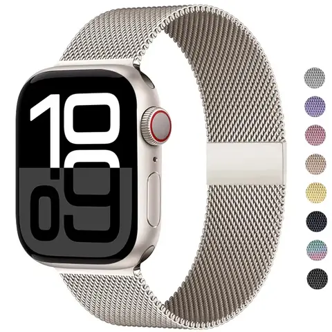 Apple Watch 스트랩 용 밀라노 루프 45mm 44mm 40mm 41mm 42mm-46mm 별빛 팔찌 iwatch 시리즈 8 7 6 5 SE 9 10 Ultra 2 49mm
