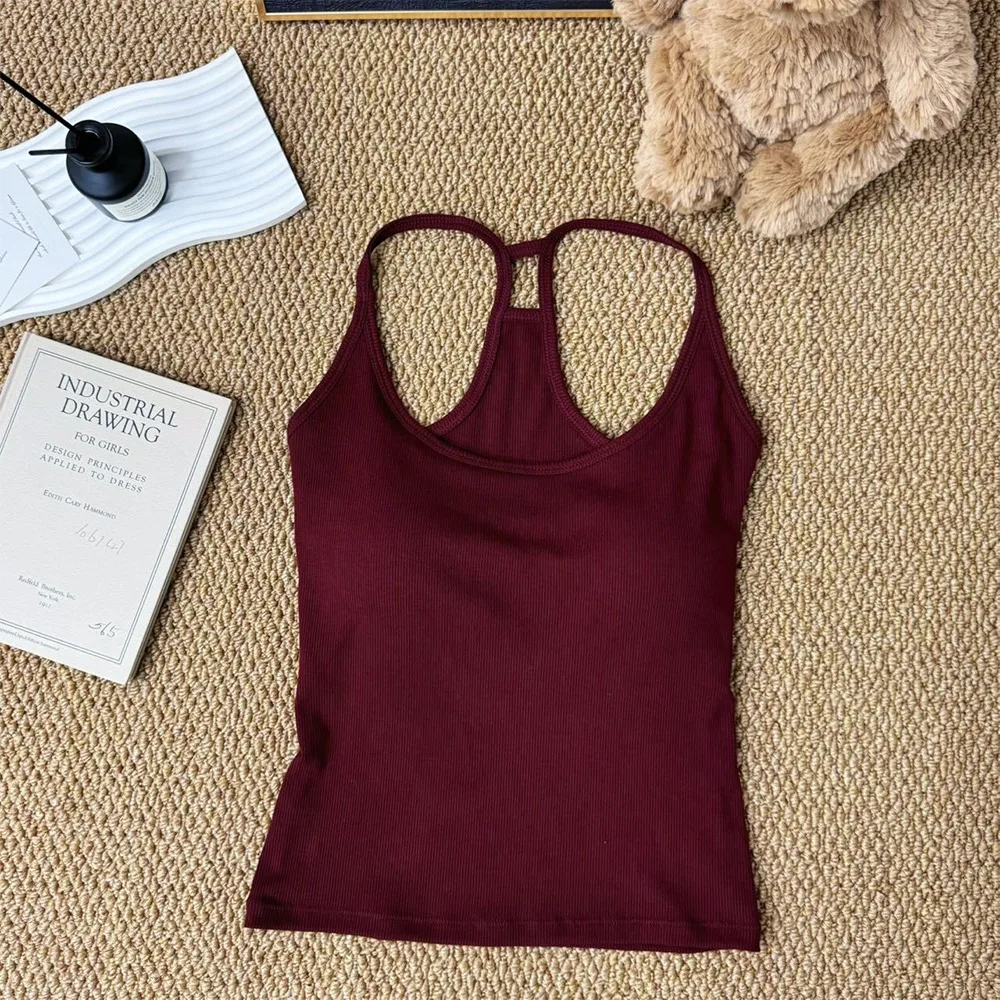 Casual U Neck Summer Tank Tops With Pad Sleeveless Camisoles Top Shirt Slim Camisoles Vest Corset for Women