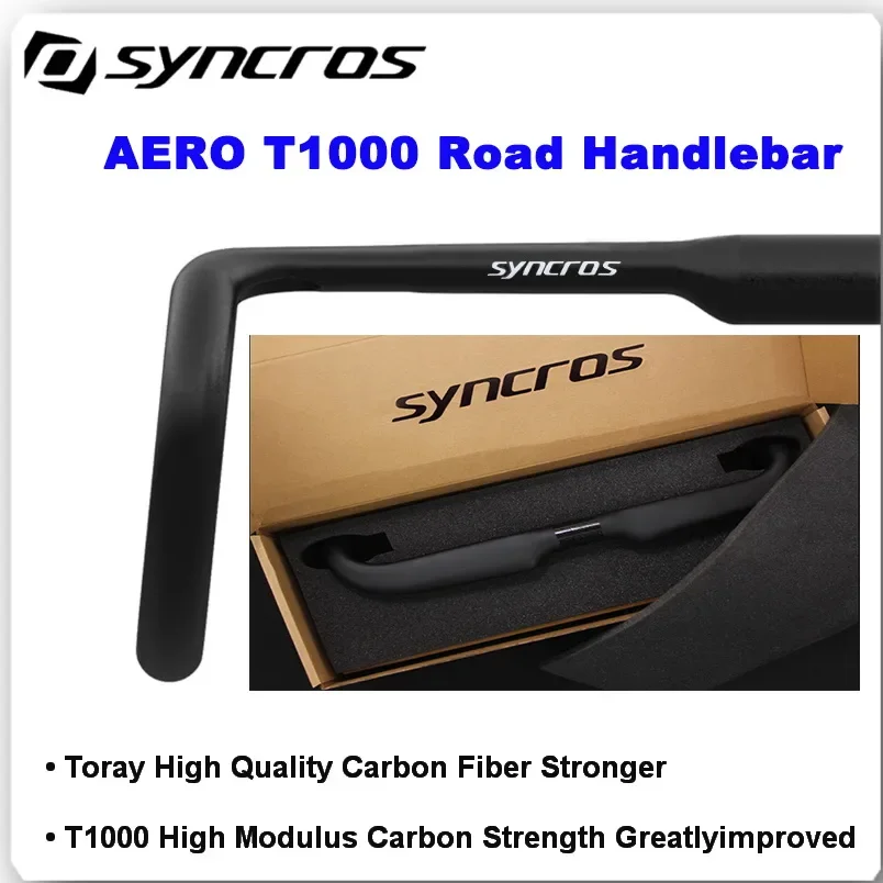 Syncros AERO T1000 Road Handlebar 360-420mm Black Matt Internal Routing Road Bicycle Gravel Cockpit Bicycle part