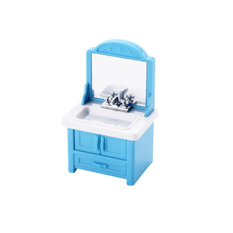 Mini lavabo de baño de simulación para niños, juego de inodoro, Micro muebles, modelo de juguete, juguetes de Casa de juegos para niñas, accesorios de casa de muñecas