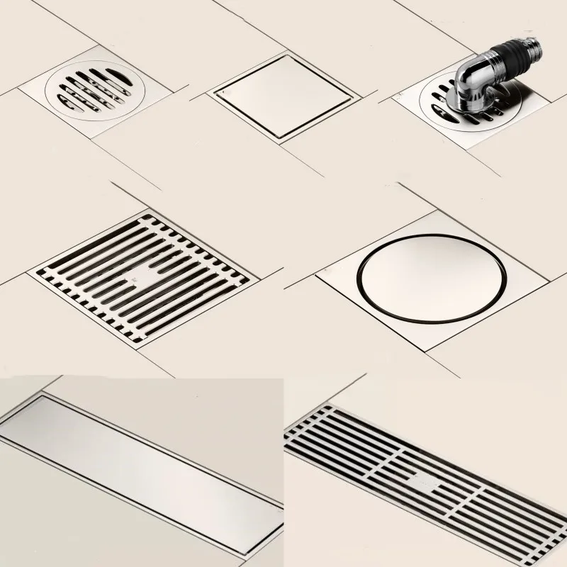 

Brushed Shower Accessories Bathroom Drain Kit Salle De Bain Brass Floor Drain Set Di Accessori Per Il Bagno Toilet Drainage