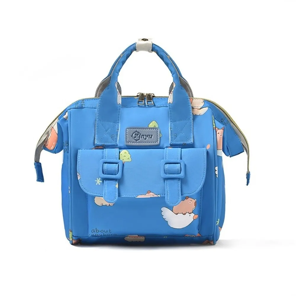 

Новый дорожный рюкзак с мультяшным принтом, нейлоновая сверхлегкая сумка для мамы с капибарой, портативная сумка для подгузников большой вместимости