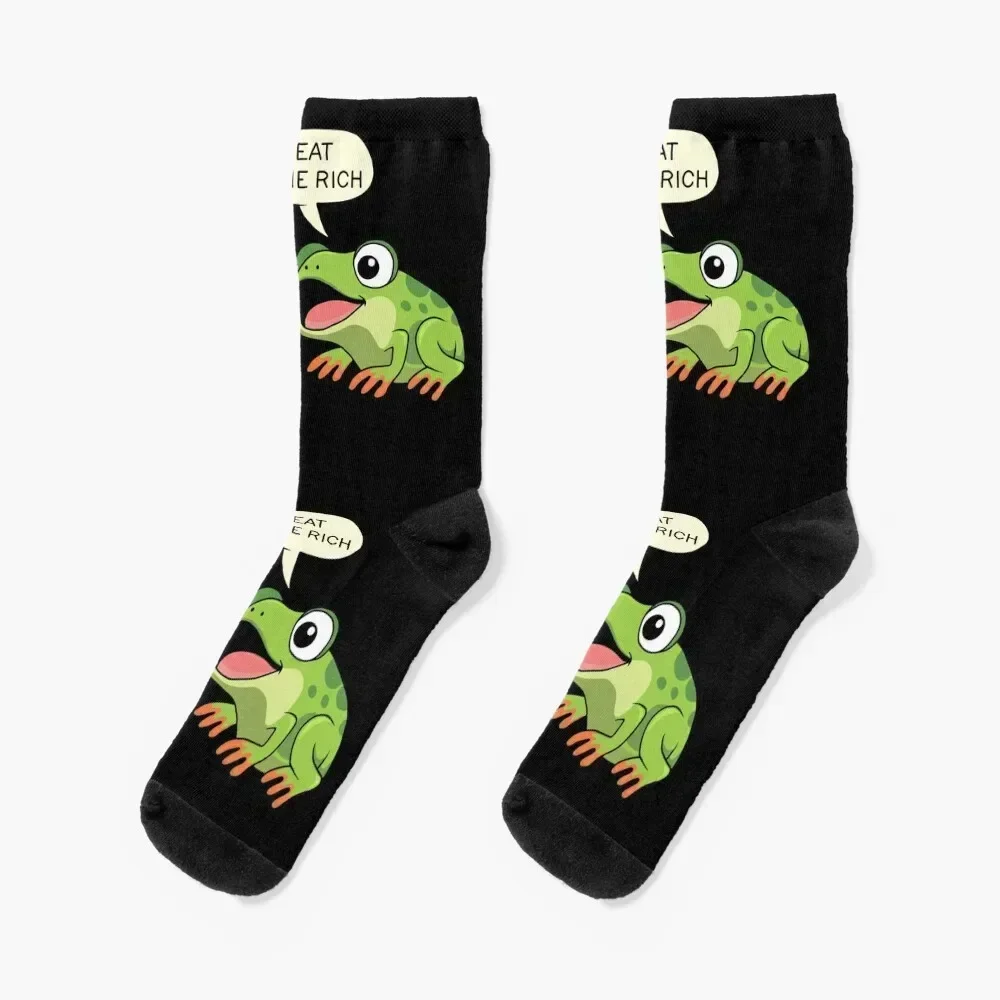 

Eat The Rich - Frog Socks gym Stockings compression sport Run Socks Women's Men's