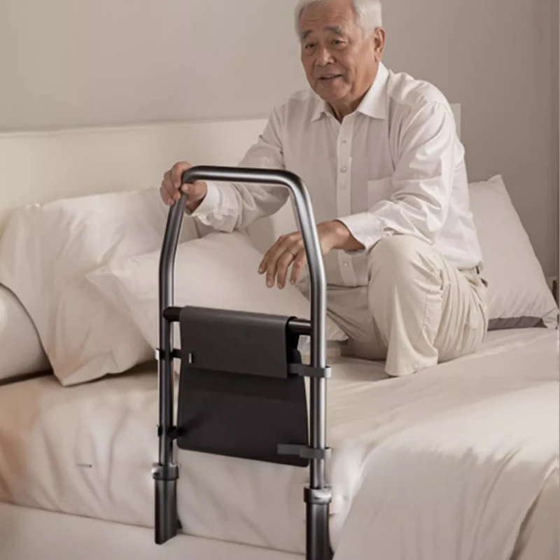 Telescopic Bedside Handrail Adjustable Standing Aid,3Level Adjustment Anti-Fall Pregnant Support,Carbon Steel Frame Rail