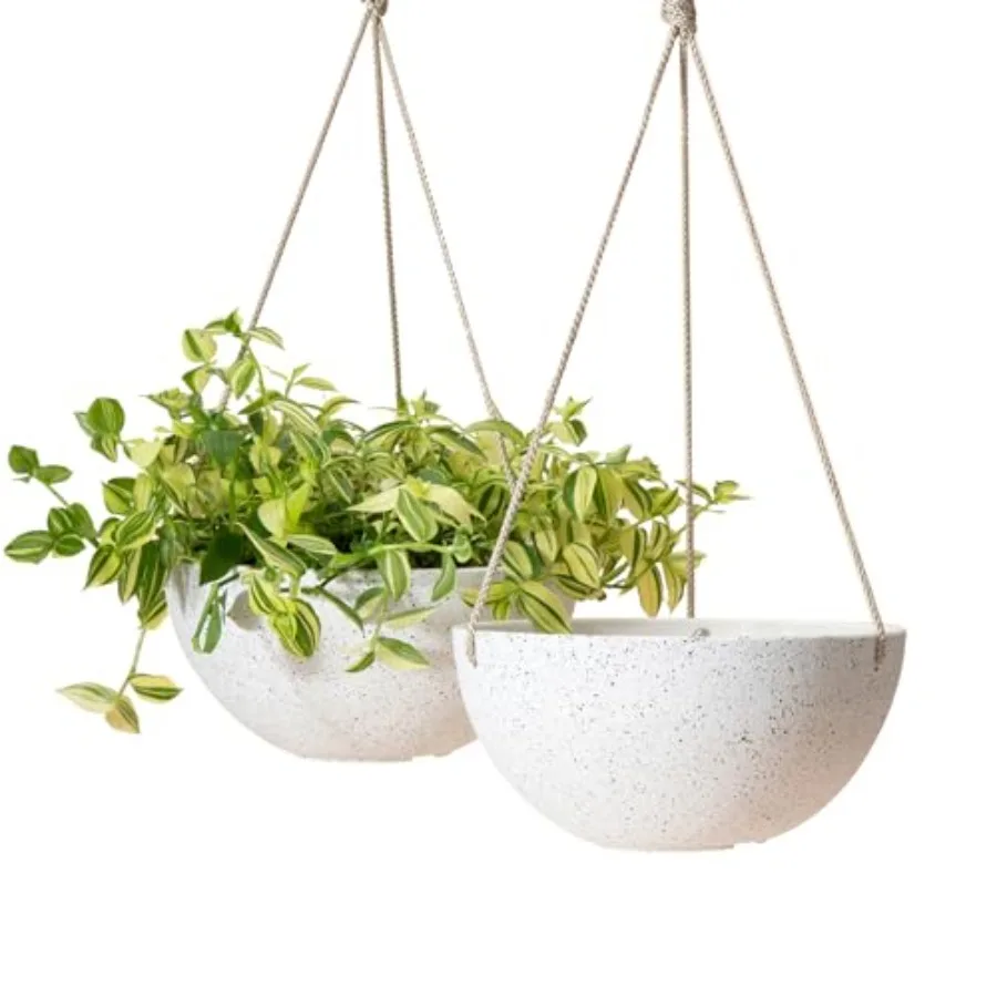 

Hanging Planters for Indoor Plants - Flower Pots Outdoor Garden Planters and Pots, Set of 2