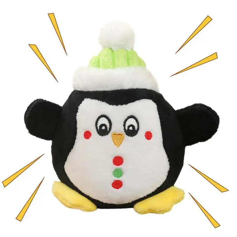 Santa Penguin Plush Dog Toys Cat Dog Plushie Plush Toy Supplies Breathable Interactive Toy Chew Toys Dog Companion For Medium