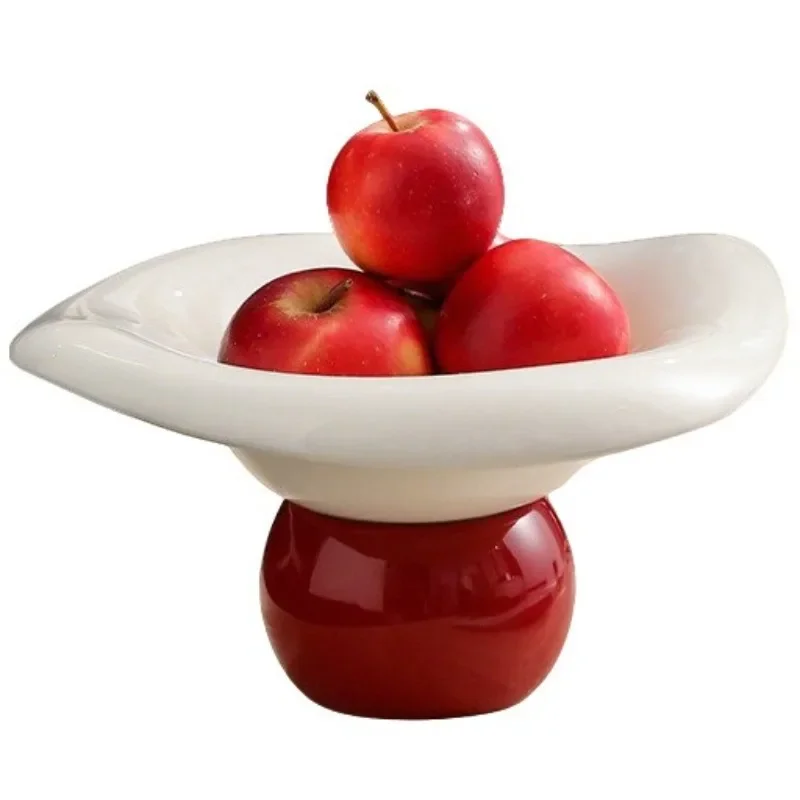 

Tall small delicate ceramic fruit tray drain, snack dried fruit tray