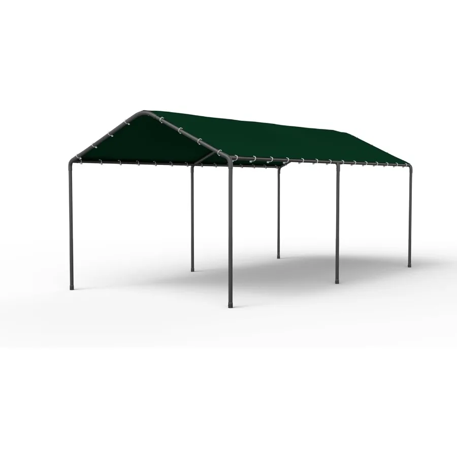 

10x20 Carport Heavy Duty Portable Garage Shelter Metal Car Canopy Tent with UVResistant Weatherproof Top Cover for RV Vehicles