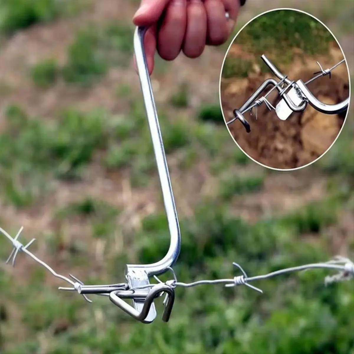 A56K Fence Wire Tensioning Tool 20X Wire Tighteners with Handle Metal Stretcher Repair Supplies for Outdoor Farm Garden