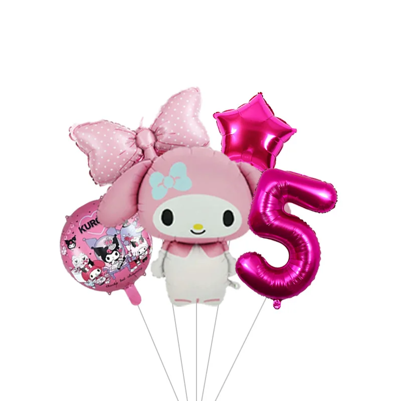 My Melody Rosa Cartoon-Charakter Mylar-Ballon Helium-Ballon für Mädchenparty Babyparty Wanddekoration – Detail 14