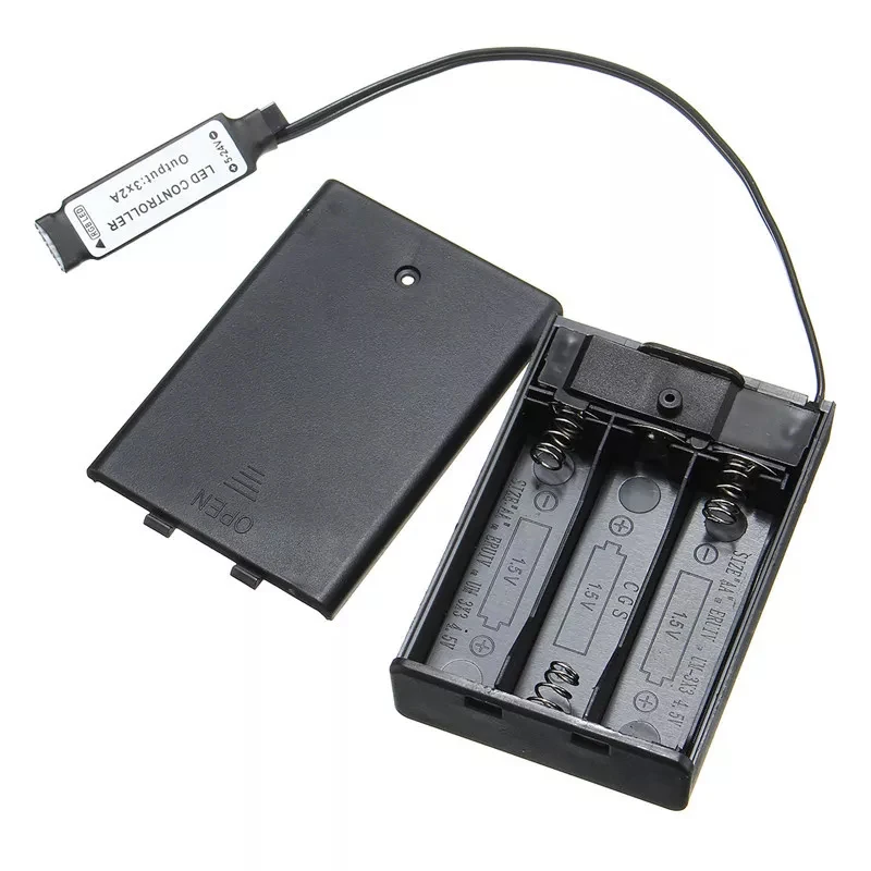 4.5V Drip Glue Waterproof 5050 Battery Box Infrared Remote Control Seven Color Light Belt, 3 Black Battery Box No.5