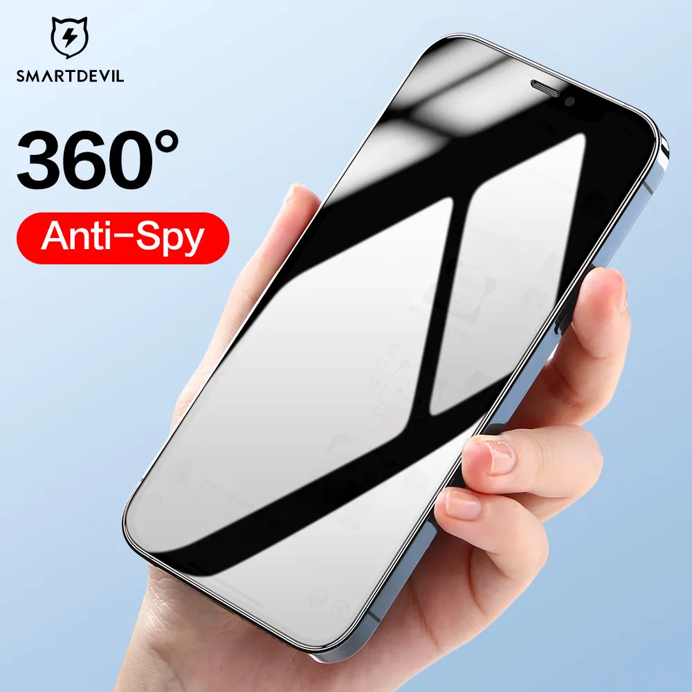 SmartDevil 360 Anti Spy Screen Protectors For iPhone 14 13 12 11 Pro Max Privacy Tempered Glass For iPhone 13 12 mini Full Cover