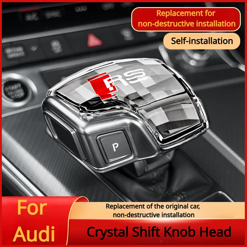 

For Audi Crystal Gear Shift Knob Cover for A4L,A6L,A5,A7,A8,Q5L,Q7,Q8 Car Interior Accessories with RS Sline Sticker Protective