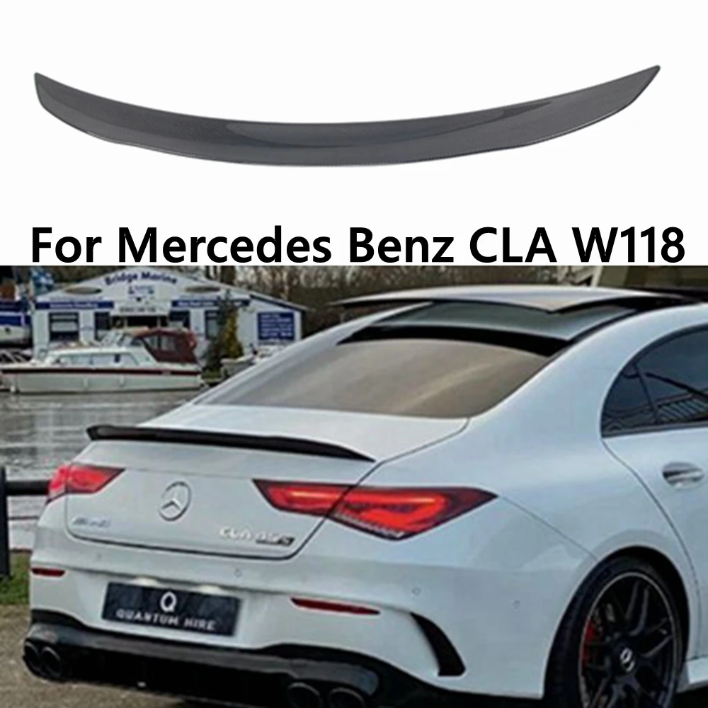 

Задний спойлер из углеродного волокна для Mercedes-Benz CLA W118 C118, крыло багажника 2019 2020 2021 2022 2023 FRP, кованый УГЛЕРОДНЫЙ