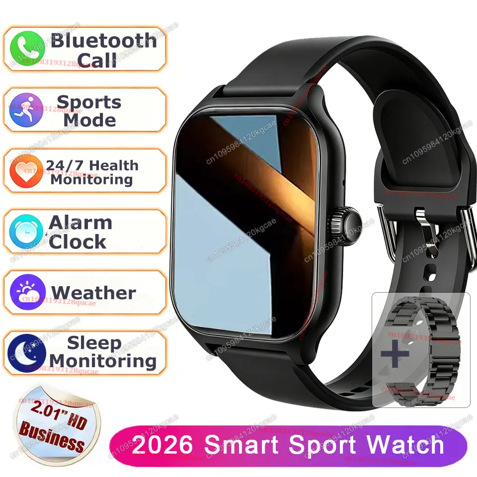 Heren Dames Smartwatch 2.01'' Waterdicht Fitness Sport Horloge Oproep Beantwoorden Slaap Sport Stappenteller Informatie Meldingen Smartwatch Ht30