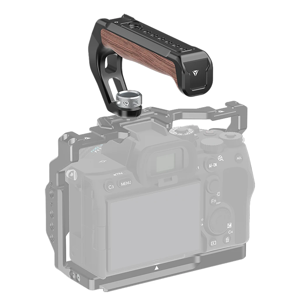 Kamera-Handgriff oben mit 3/8 Arri-Positionierungsloch, Kaltschuhhalterung für Monitor-Mikrofon für Nikon, Canon, Sony, DSLR-Kamerakäfig-Rig – Detail 20