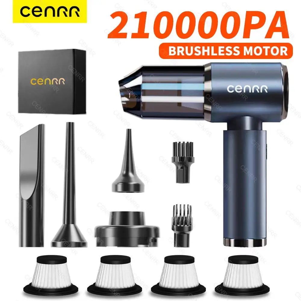 CENRR 210000PA Car Vacuum Cleaner Mini Strong Suction Car Cleaner Handheld Portable Wireless Vacuum Cleaner for Home Appliance