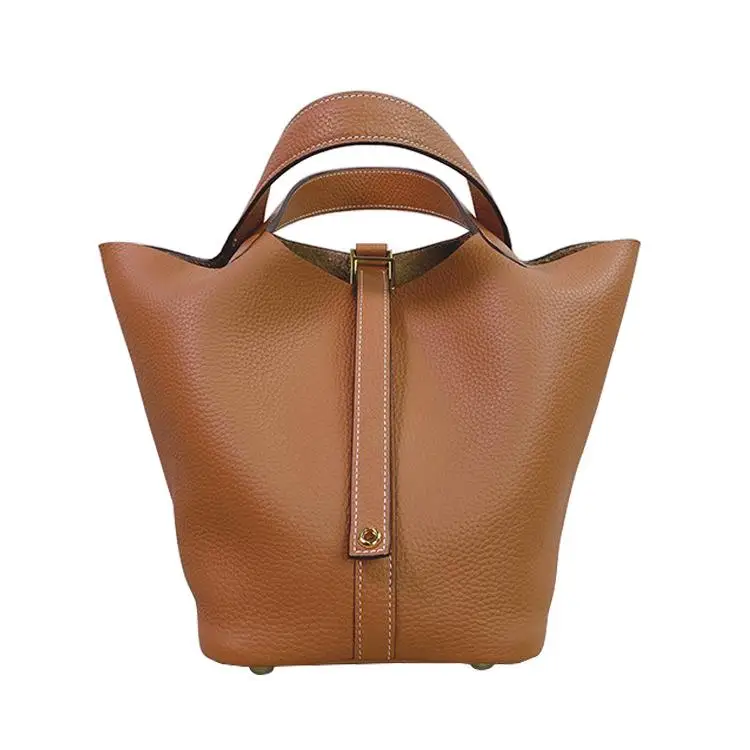 

2025 New Togo Top Layer Cowhide Large Capaci Buet Bag Faionable Women's Handbag Market Basket Sle Soft Handle