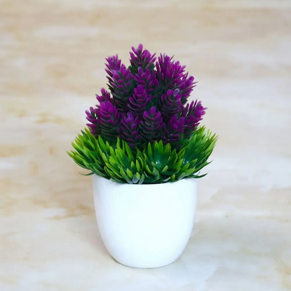 Lifelike Artificial Potted Plant Fake Bonsai Tree Ornament Plastic Flower For Home Decor Desktop Tabletop Interior Item
