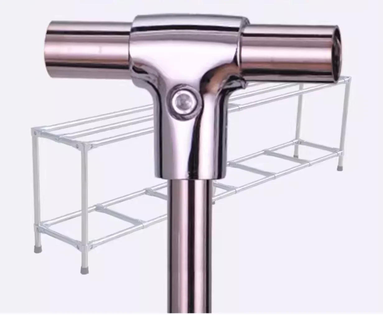 4Pcs Aluminum Different Railing Pipe Joint Clamp Adapter For Display Showcase Stand