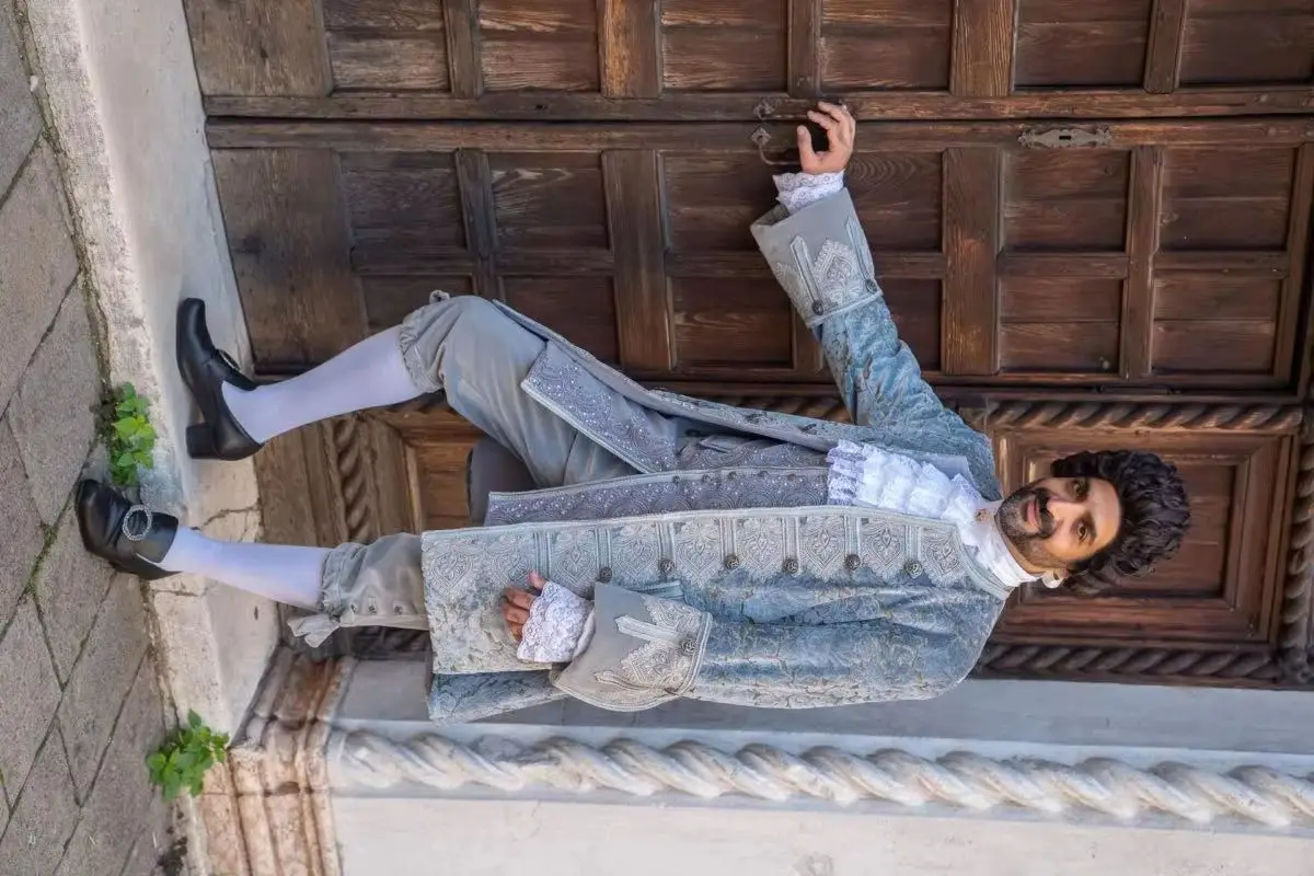 

18th Century Mens Baroque Rococo Costume Luxurious Louis Χ Ⅵ Era Court Aristocratic Ball Gown