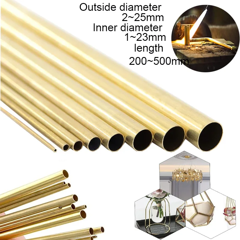 1pcs DIY Brass Tube Round Diameter Length 200mm 300mm 500mm Seamless Round Tube Brass Pipe Model Making Rod Cutting Tool