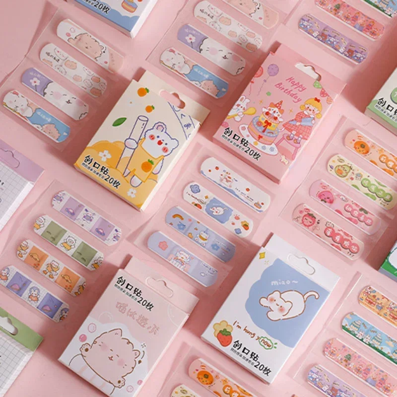 20 adet/grup Karikatür Yara Yama Bant Yardımı Çocuklar Çocuklar için Hemostaz Yapışkanlı Bandajlar İlk Yardım Acil Cilt Alçı Yamalar