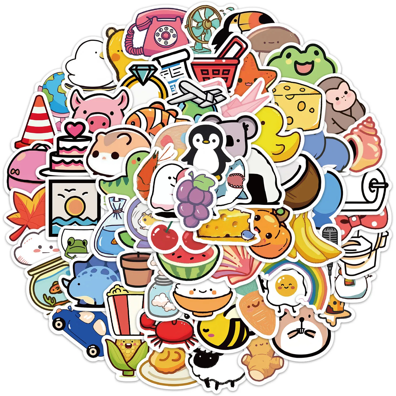 100PCS Q Version Mini Gadget Stickers DIY Phone Case Laptop Water Cup Computer Toy Stickers