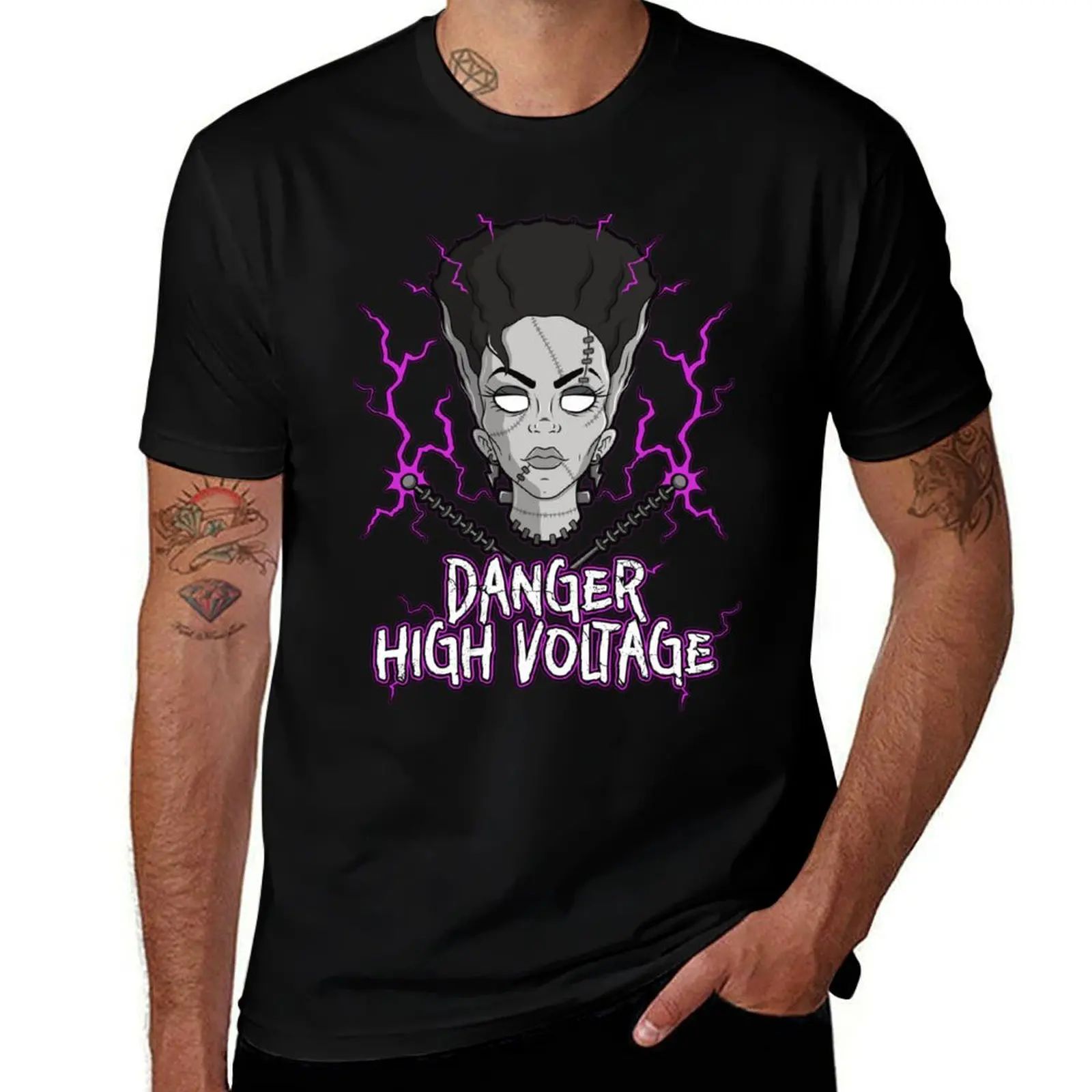 High Voltage Bride (Pink) T-Shirt Modern Print Casual T-Shirt