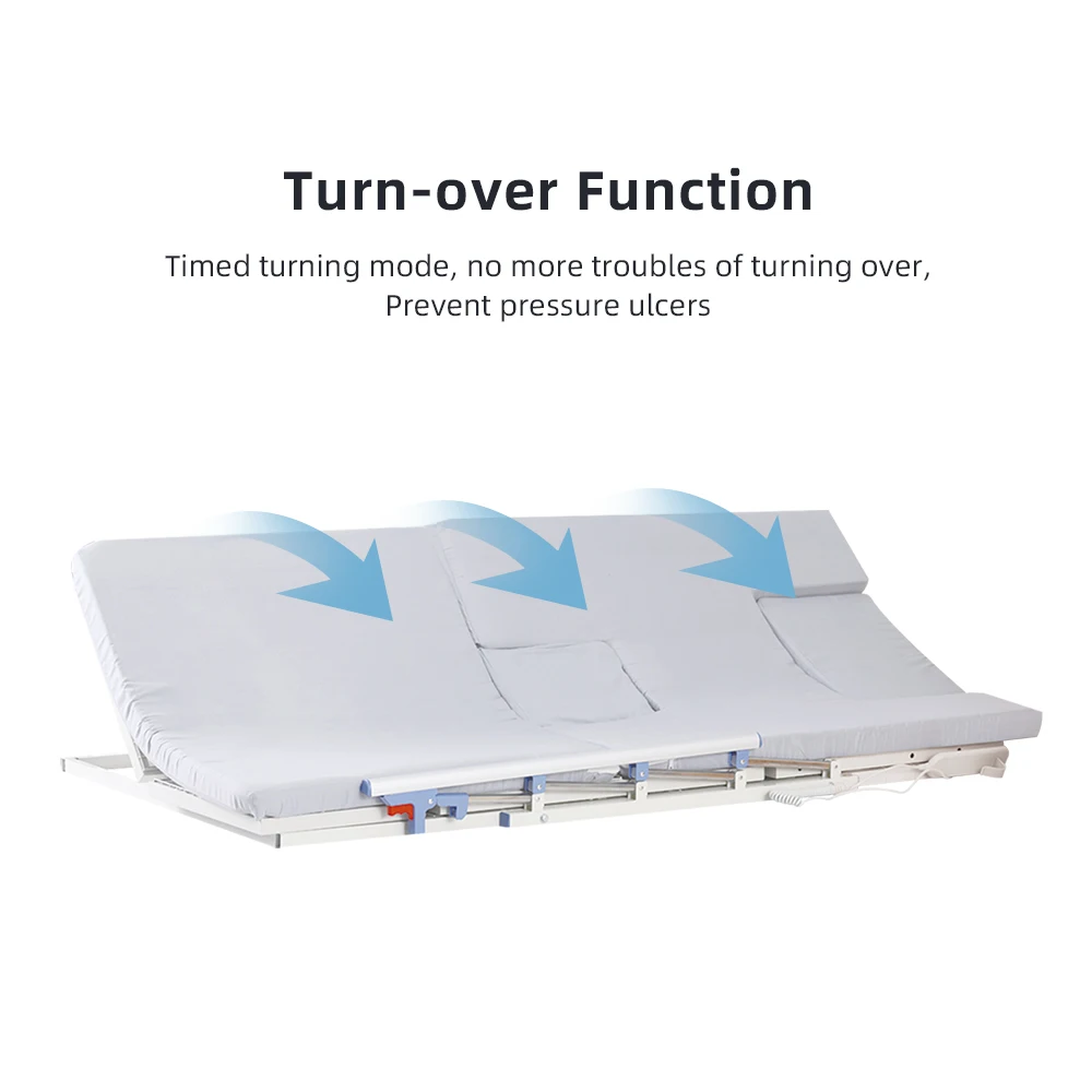 Multi Function Electric Turn Over Lifting Back Leg Device Adjustable Bed Backrest Frame for Elderly Care