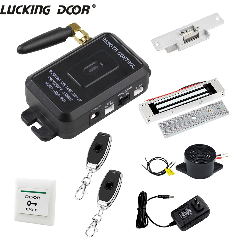 Access Remote Control Kits Wireless Remote Unlock Sets Gate Controller for Home Office Electric Door Magnetic Strike Lock System
