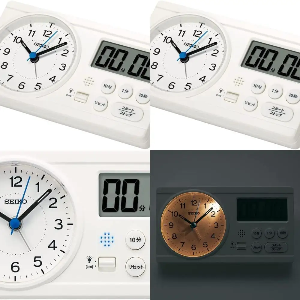 

Настольные часы-таймер Hideo Kageyama, белые, BC418W, 2.4 x 6.3 x 3.5, обучающий таймер, будильник