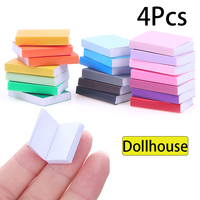 4Pcs/Set Doll House Gifts Mini Exercise Book Model For Dollhouse Accessories DIY Study Room Decoration Miniature Items