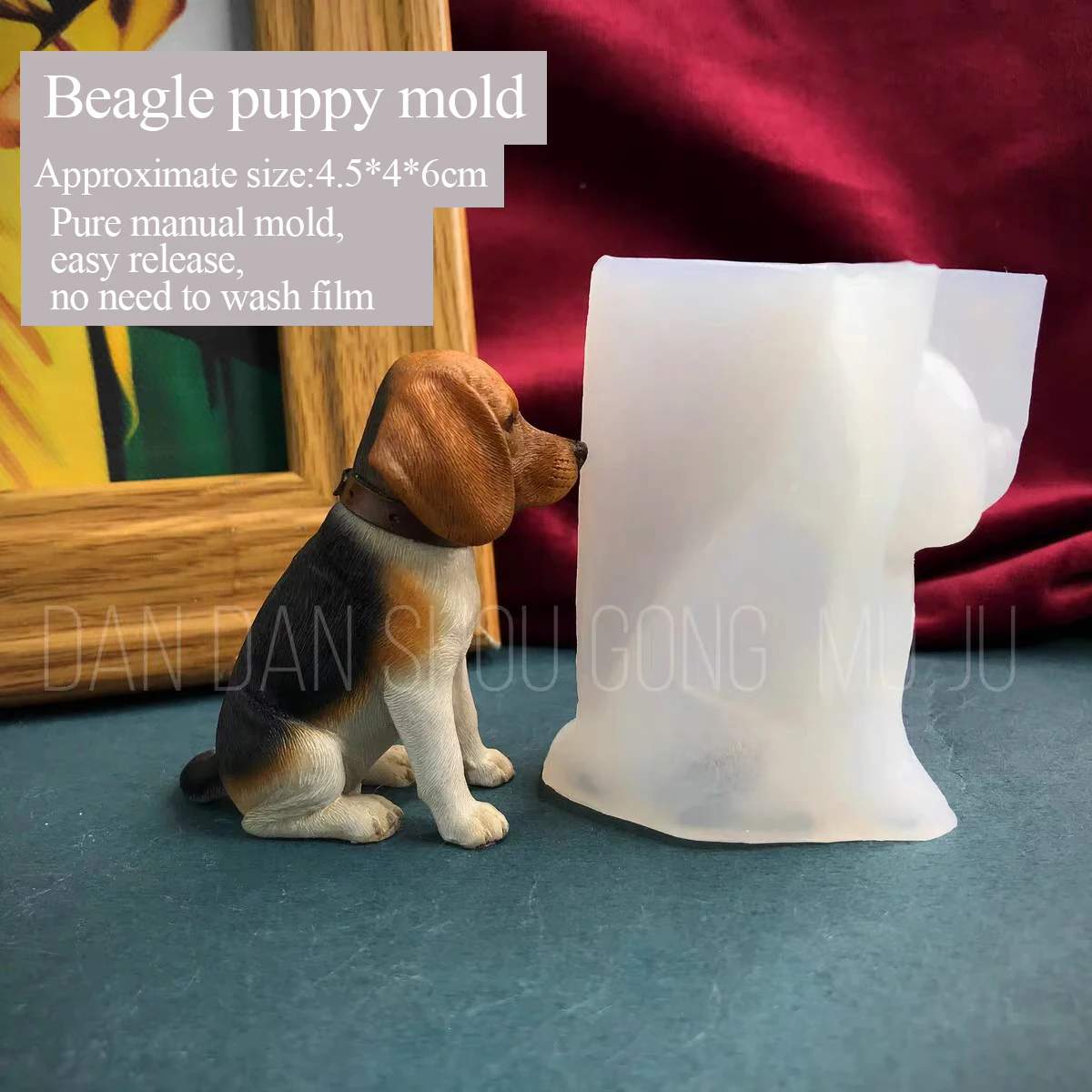 Beagle Mold Drop Glue Aromatherapy Plaster, Handmade DIY, Three-Dimensional Mold, Cute Dog, Silicone Grinder