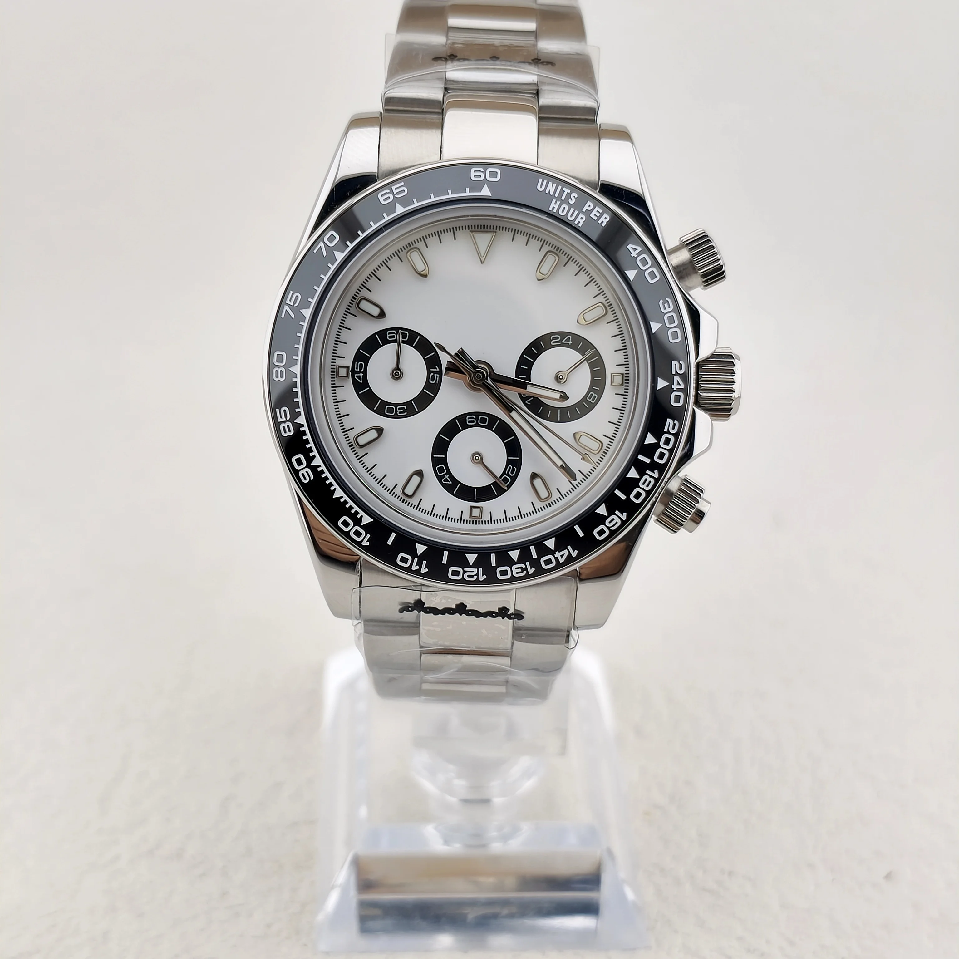 

Quartz VK63 Watch Men's Watch Sapphire glass stainlesssteel waterproofcase Metal inlaid ceramic bezel Quartz timing Watch