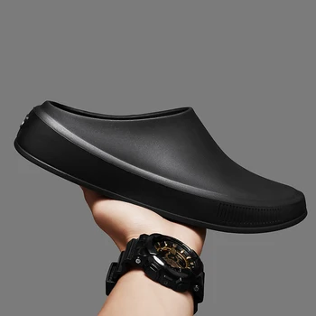 Klasik erkek katı EVA yazlık terlik yüksek kalite erkek rahat su geçirmez ayakkabı erkekler Slip-on açık terlik adam plaj slaytlar