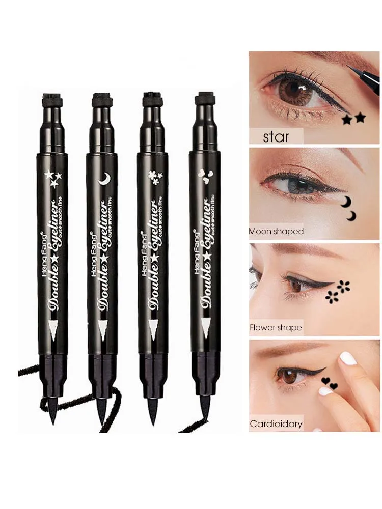 Eyeliner seal Double head waterproof eye makeup Star pen makeup embellishment eyeliner liquid tattoo seal