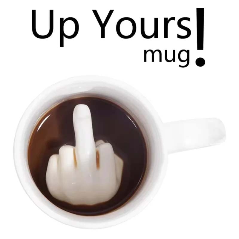 

3D Middle Finger Ceramic Mug Funny Coffee Tea Cup With Handle Creative Personality Gift For Christmas Birthday Office Home Decor