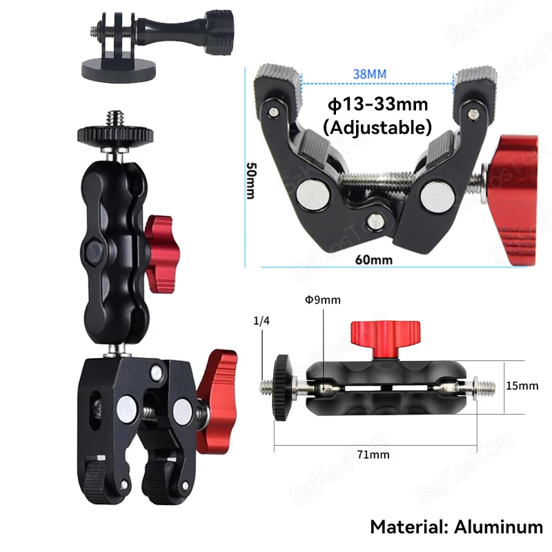 SZKOSTON Für Insta 360X4X5 Gehen Pro 13 12 11 10 9 DJI Action 6 Fahrrad Motorrad Selfie Stick Einbeinstativ montieren Lenker Halterung Zubehör 8