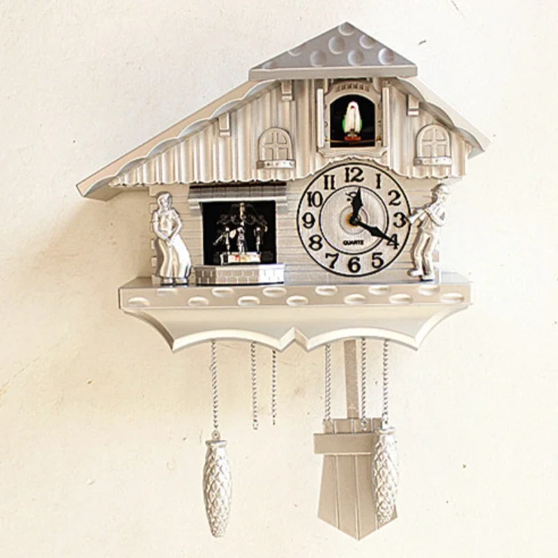 exclusive new European wall clock cuckoo out of the window to tell the time swing wall watch living room modern creative sim